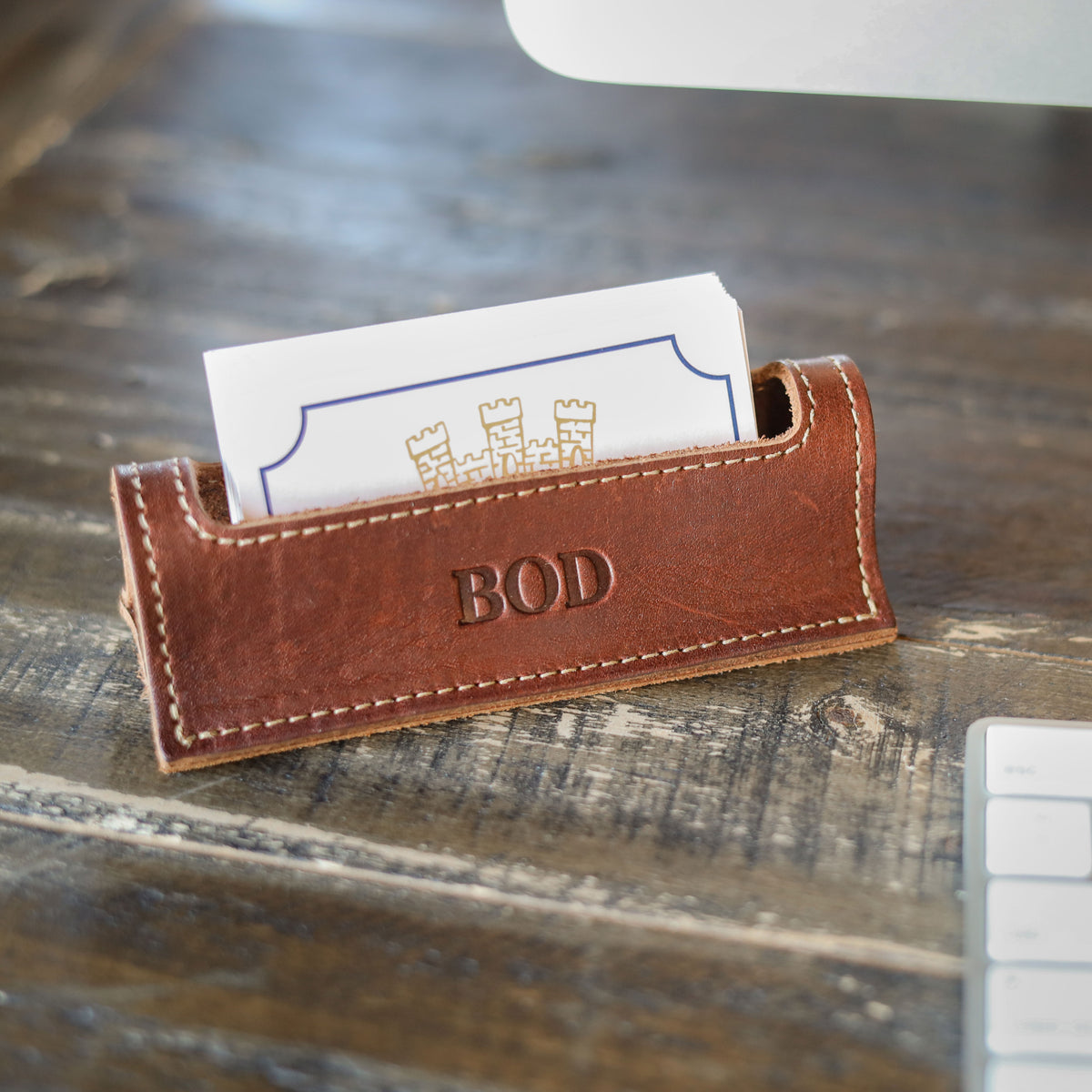 The Ambassador Personalized Fine Leather Business Card Holder