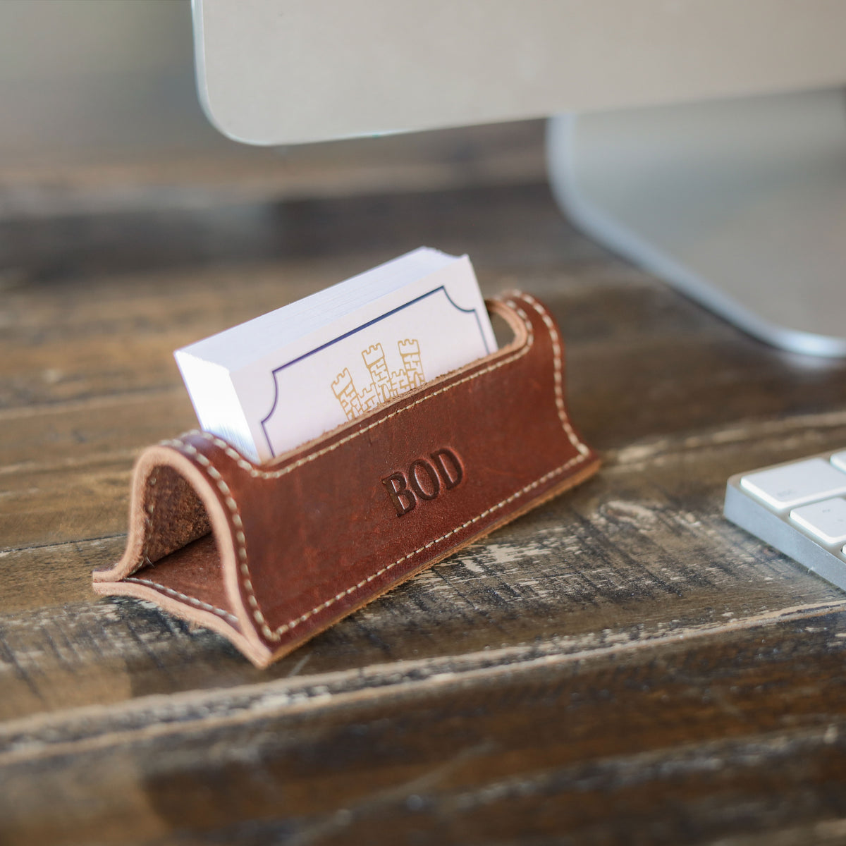 The Ambassador Personalized Fine Leather Business Card Holder
