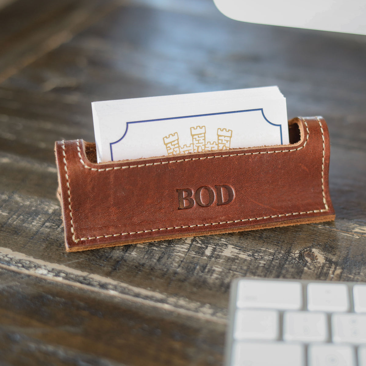 The Ambassador Personalized Fine Leather Business Card Holder