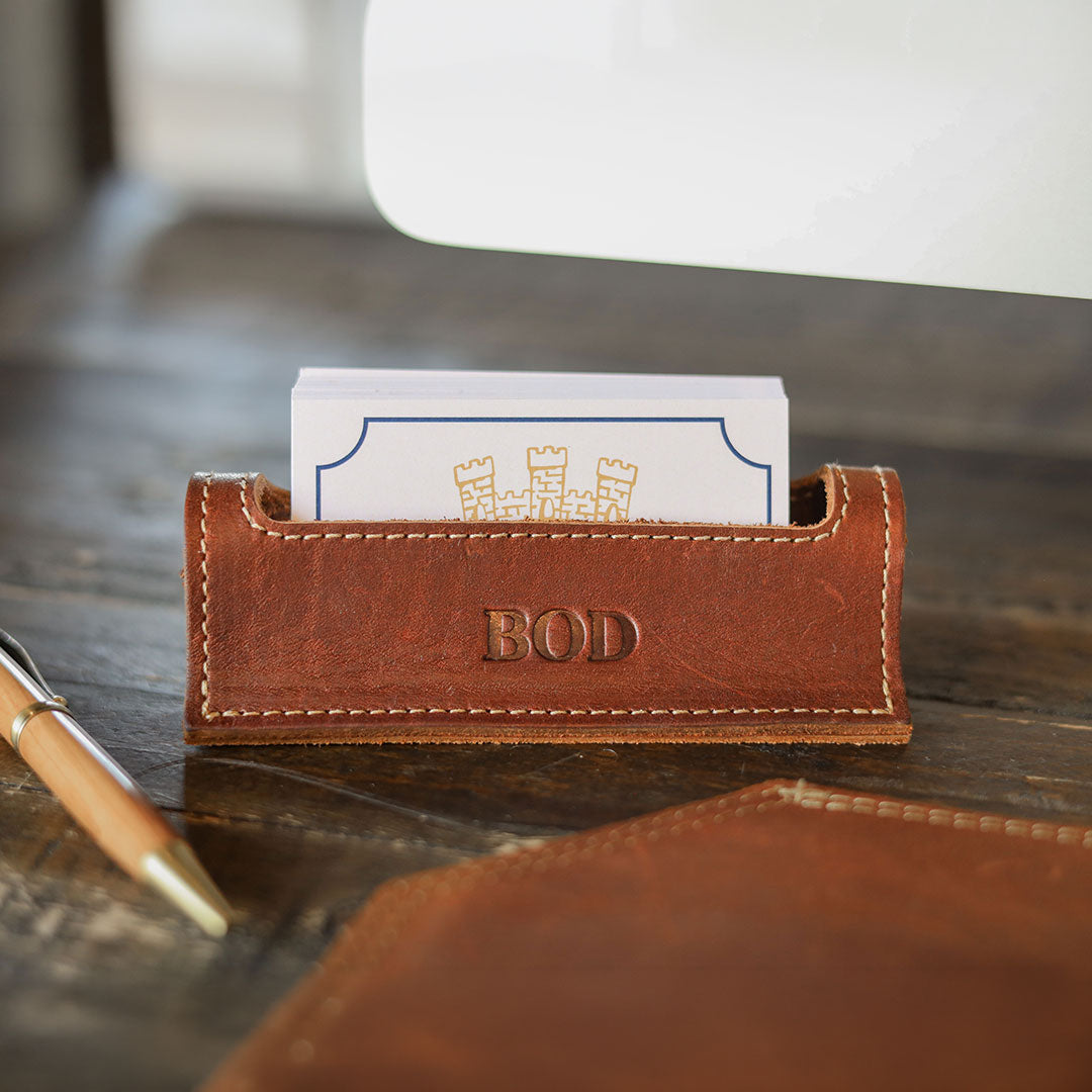 The Ambassador Personalized Fine Leather Business Card Holder