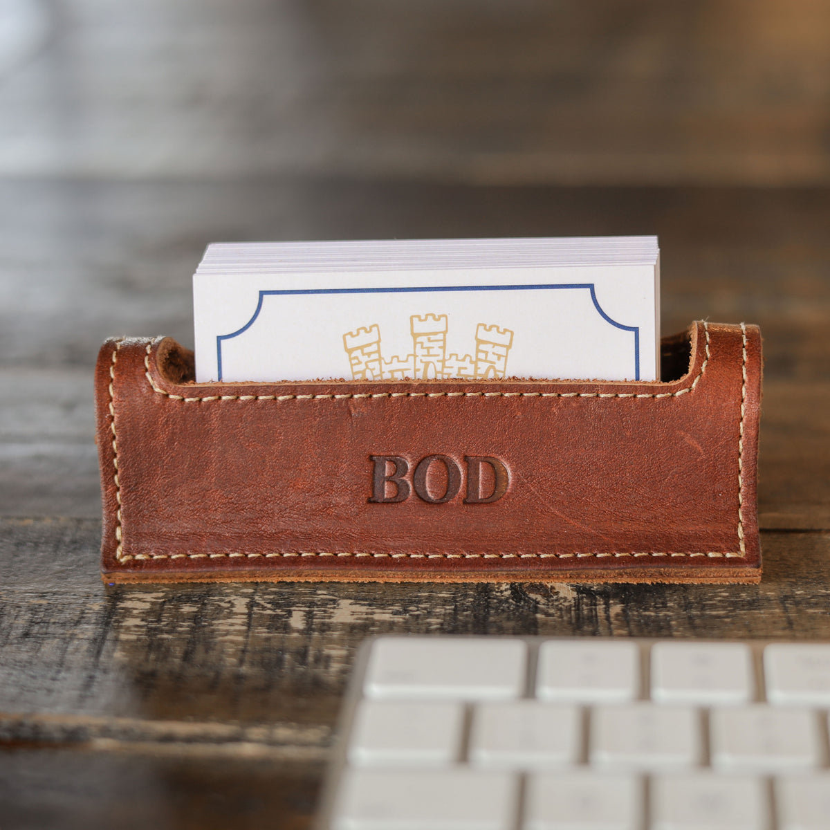 The Ambassador Personalized Fine Leather Business Card Holder
