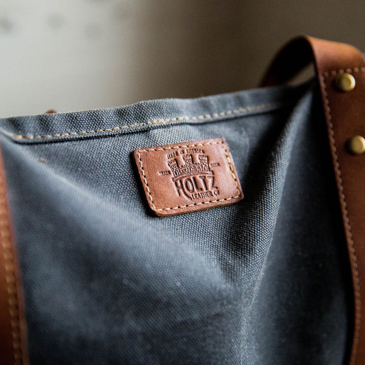 The Market Tote - Fine Leather &amp; Waxed Canvas Bag Purse
