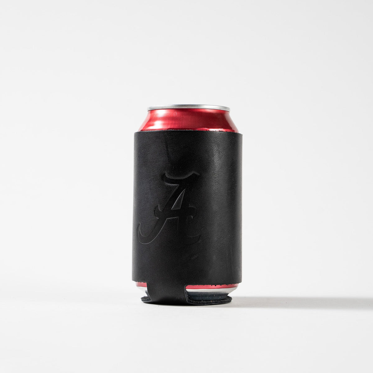 The Blitz Collegiate Can Coozie Alabama - Full-Grain Leather