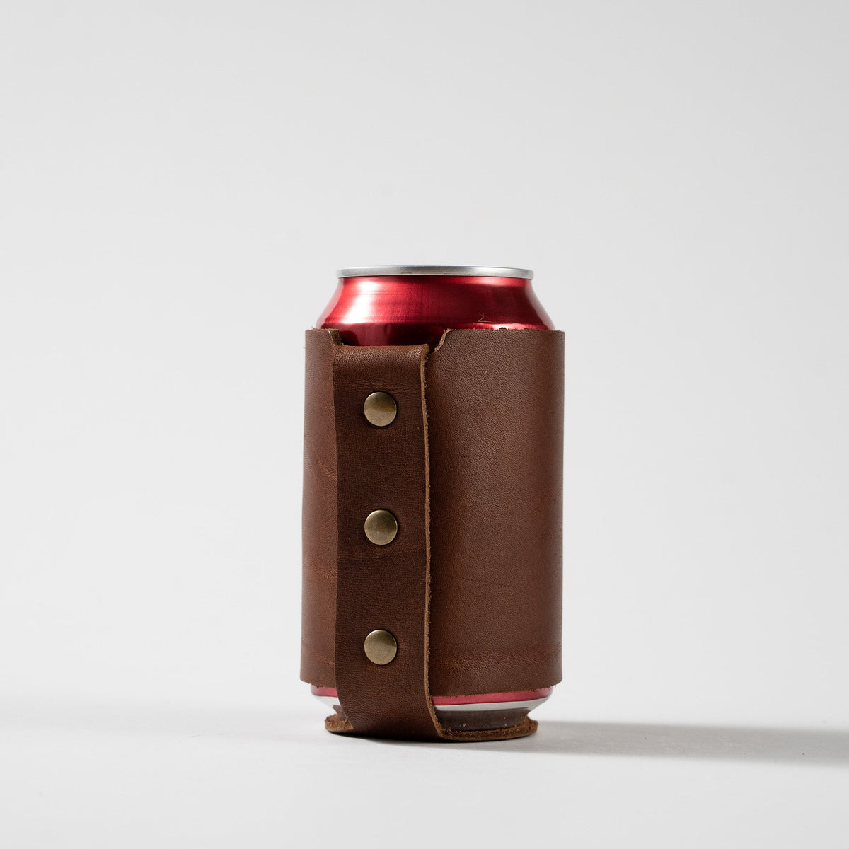 The Blitz Collegiate Can Coozie Alabama - Full-Grain Leather