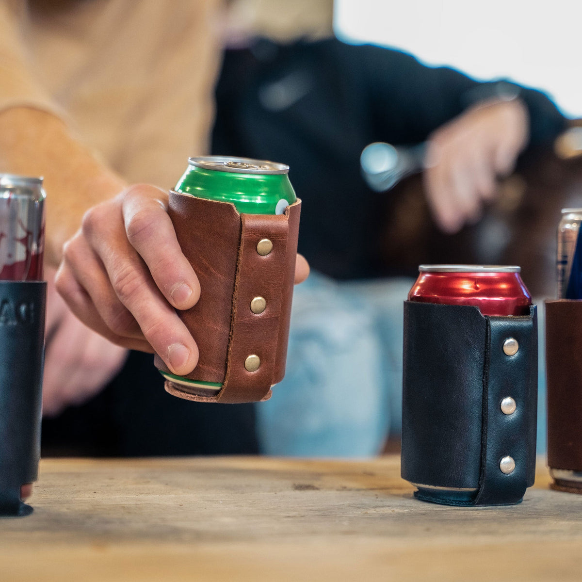 The Blitz Can Coozie - Full-Grain Leather