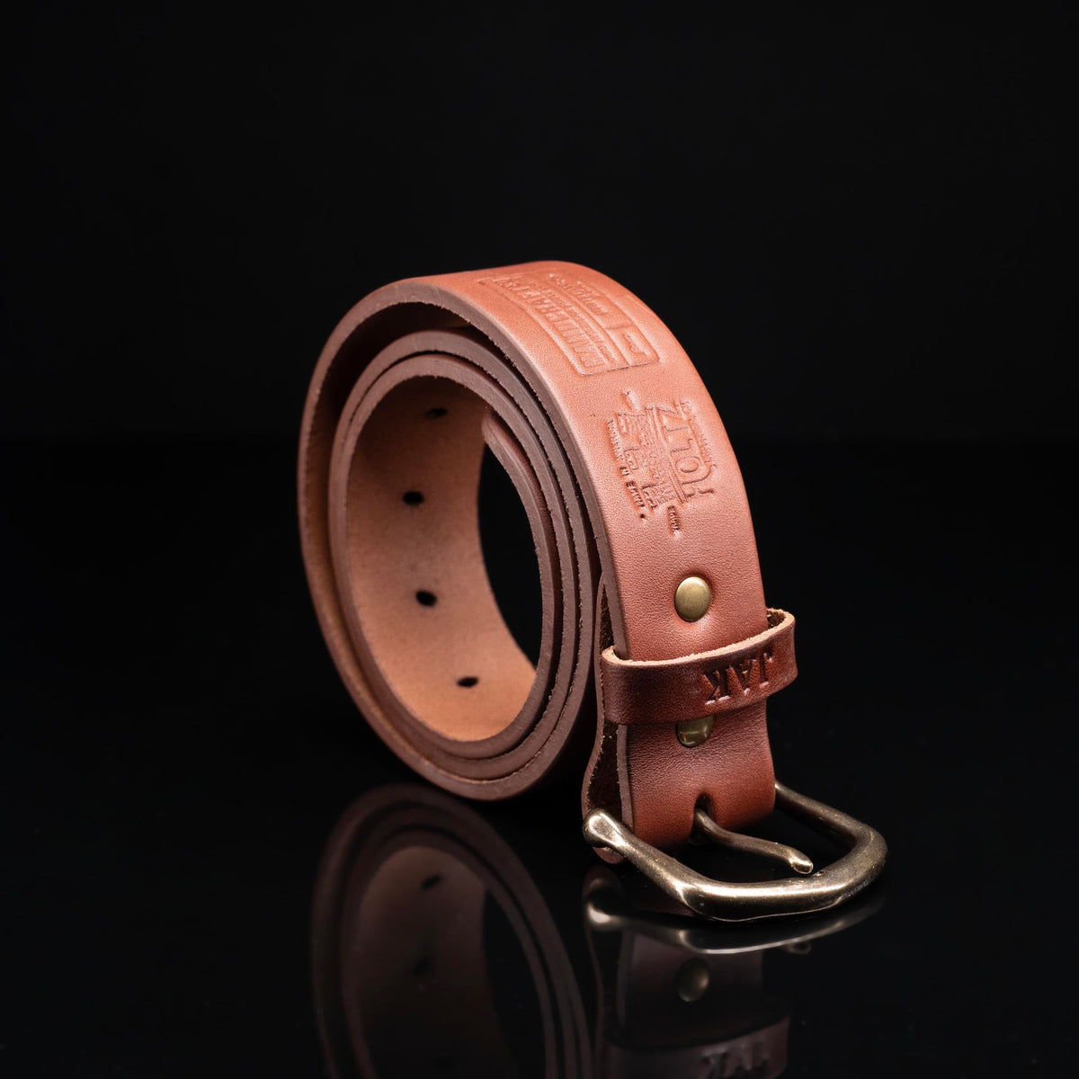 Personalized Bridle Leather Men&#39;s Casual Belt – Square Nickel or Brass Buckle
