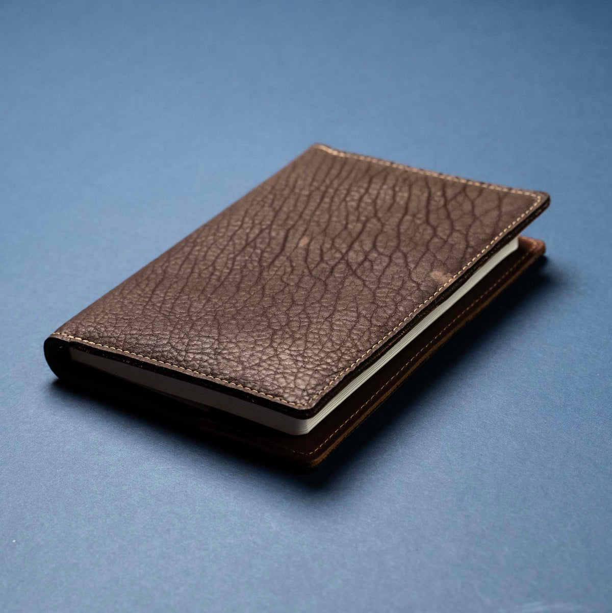 Personalized Leather Journal with Shrunken Bison Leather Cover - The Scholar