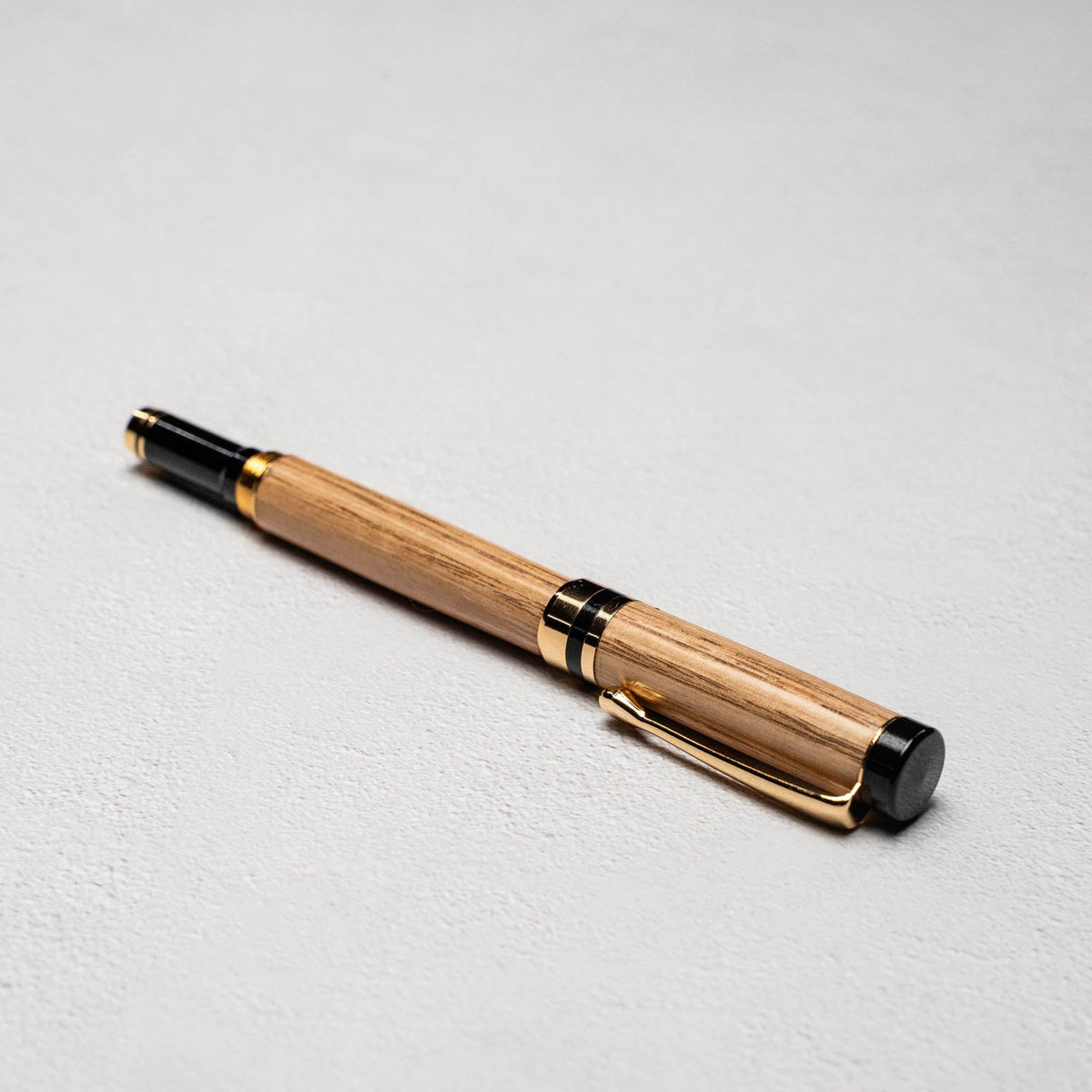 Hand-Turned Tennessee Whiskey Barrel Rollerball Pen + Fine Leather Pen Sleeve