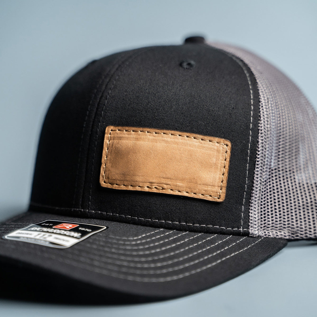 Richardson 112 Custom Trucker Offset Leather Patch Hat with YOUR LOGO – Customized