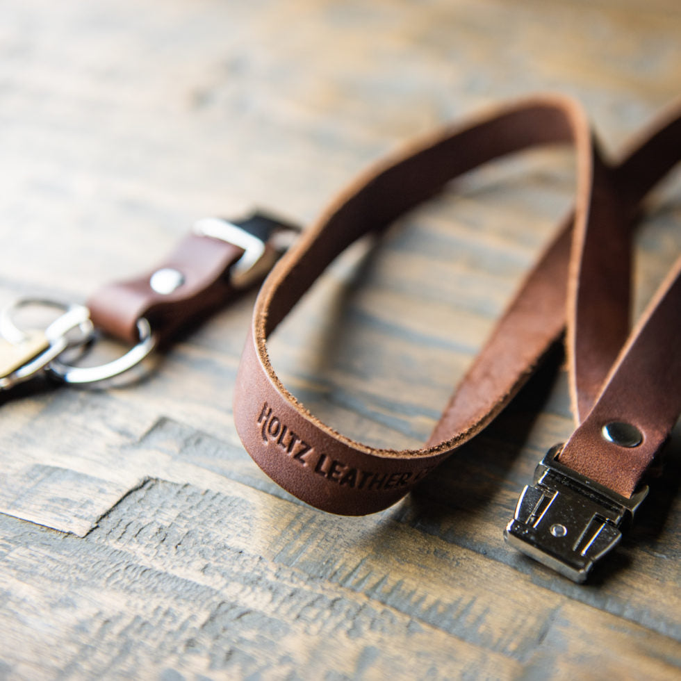 The Engineer – Personalized Fine Leather Lanyard – Badge Holder Keychain
