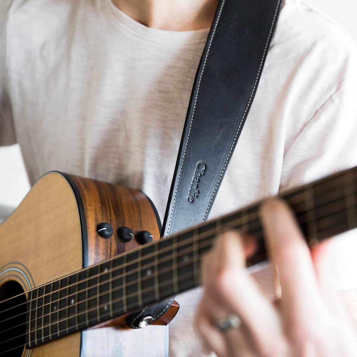 The Legend ~ Personalized Fine Leather Guitar Strap