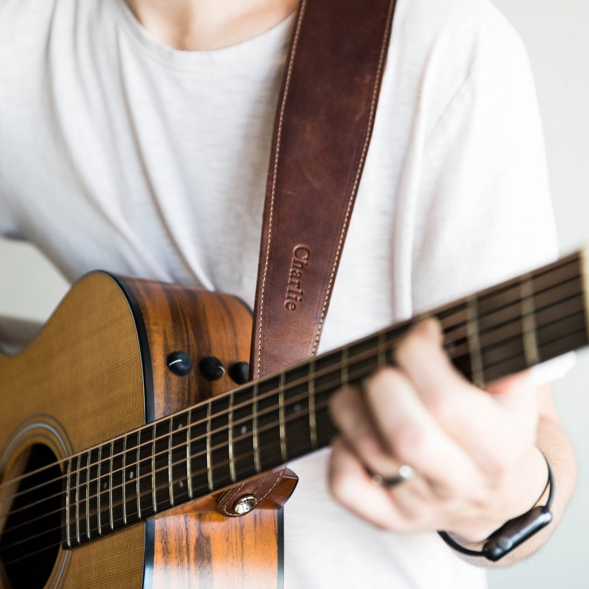 The Legend ~ Personalized Fine Leather Guitar Strap