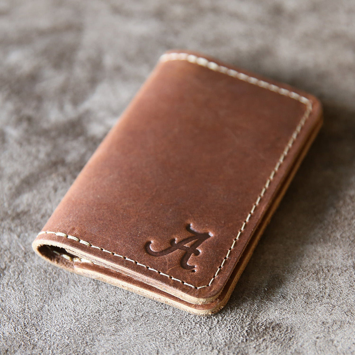 The Officially Licensed Alabama Vincent Fine Leather Business Card Holder Wallet BiFold