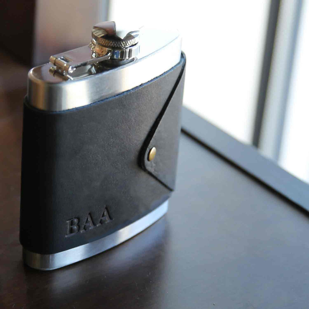 The Lucky Leather Flask Unique Personalized Groomsmen Gift