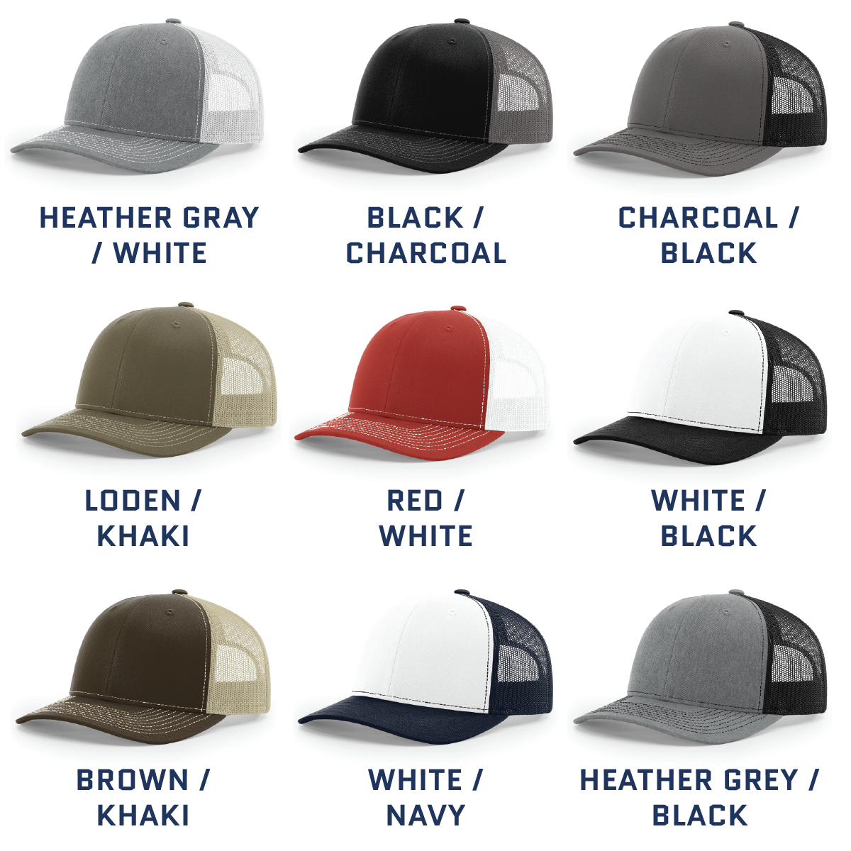 Richardson 112 Custom Trucker Offset Leather Patch Hat with YOUR LOGO – Customized