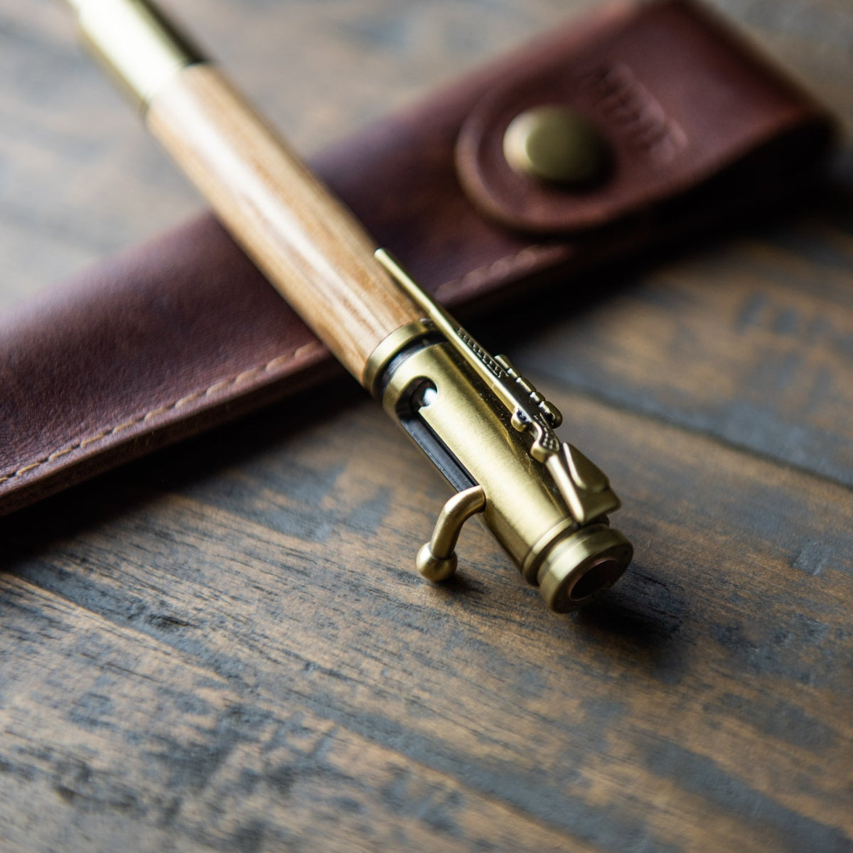 Tennessee Whiskey Barrel .30 Caliber Bolt Action Pen + Pen Sleeve