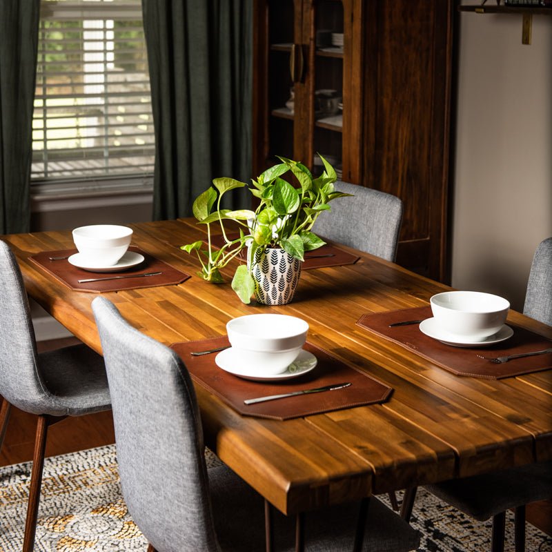 Beveled Edge Personalized Fine Leather Placemat