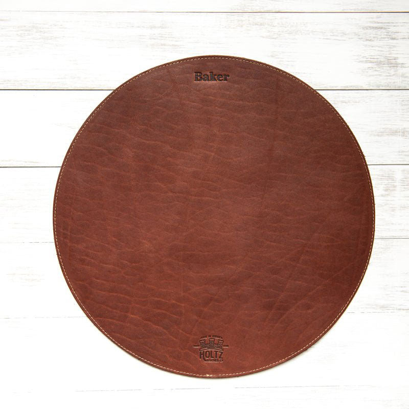 Circle Personalized Fine Leather Placemats