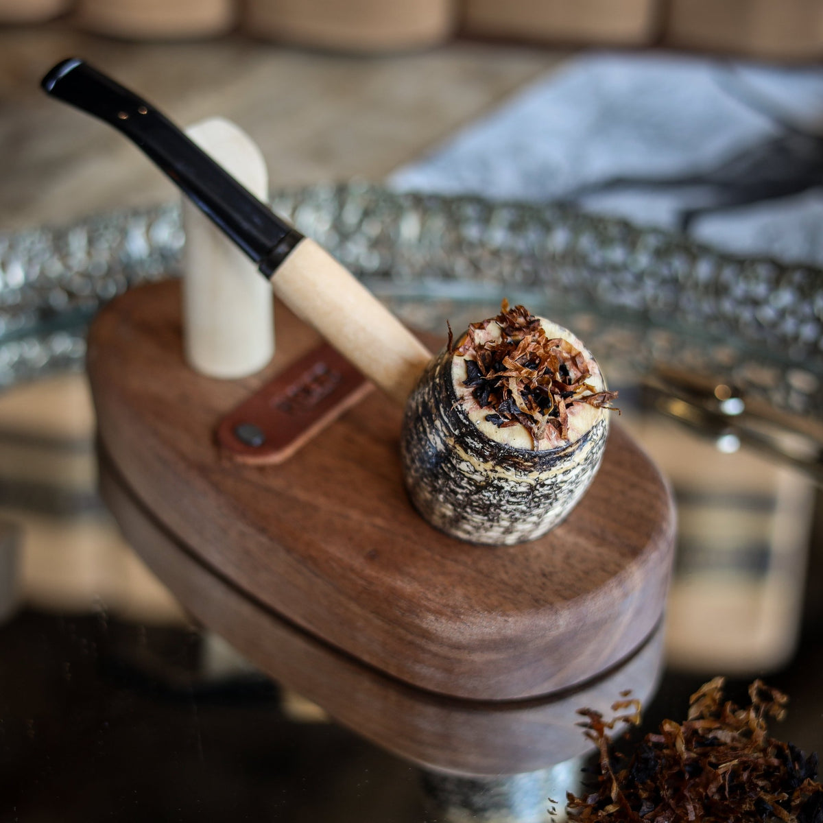 Hand Carved Pipe Holder from American Black Walnut