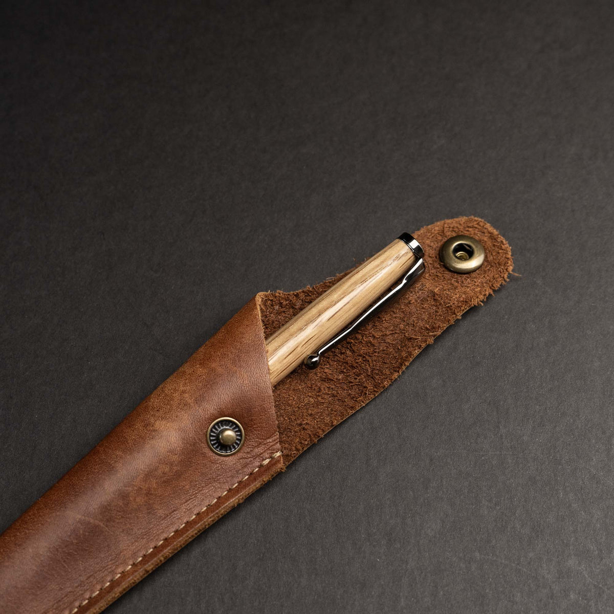 Hand-Turned Tennessee Whiskey Barrel Wood Comfort Style Pen + Pen Sleeve