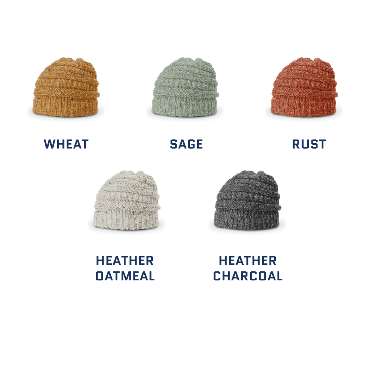 Speckled Knit Custom Leather Patch Richardson Beanie