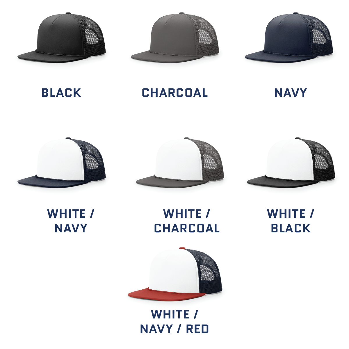 Lasered Leather Patch Foam Trucker Hat ~ Richardson 113 Foam Trucker Cap ~ Customized with YOUR LOGO