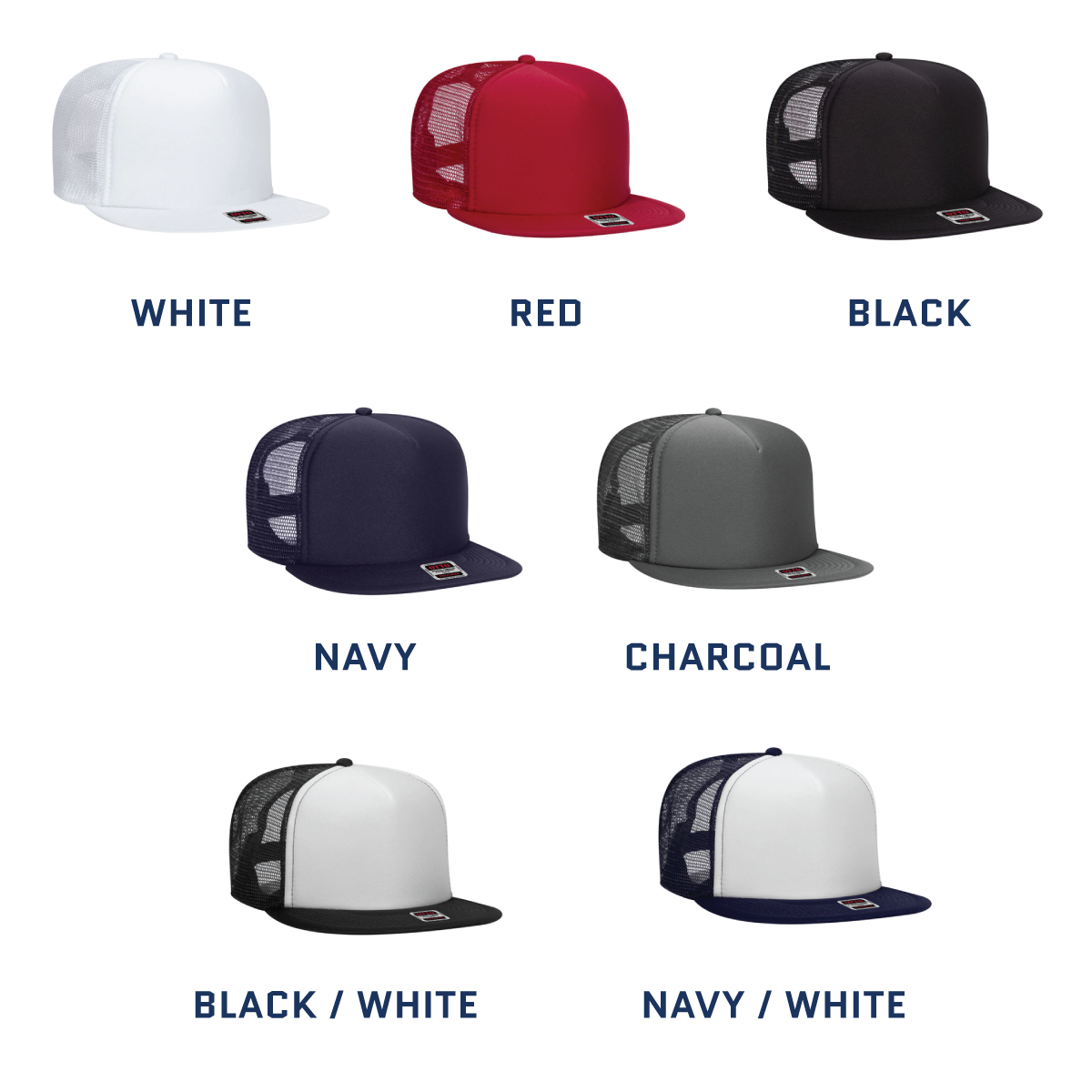 Debossed Heat Pressed - Otto 32-1037 &quot;OTTO SNAP&quot; 5 Panel Trucker Snapback Custom Leather Patch Hat with YOUR LOGO