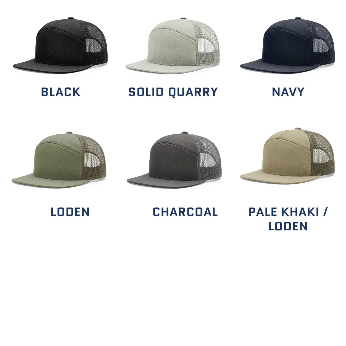 Debossed Leather Patch Trucker Flat Bill Hat ~ Richardson 168 7 Panel Trucker Hat ~ Customized with YOUR LOGO