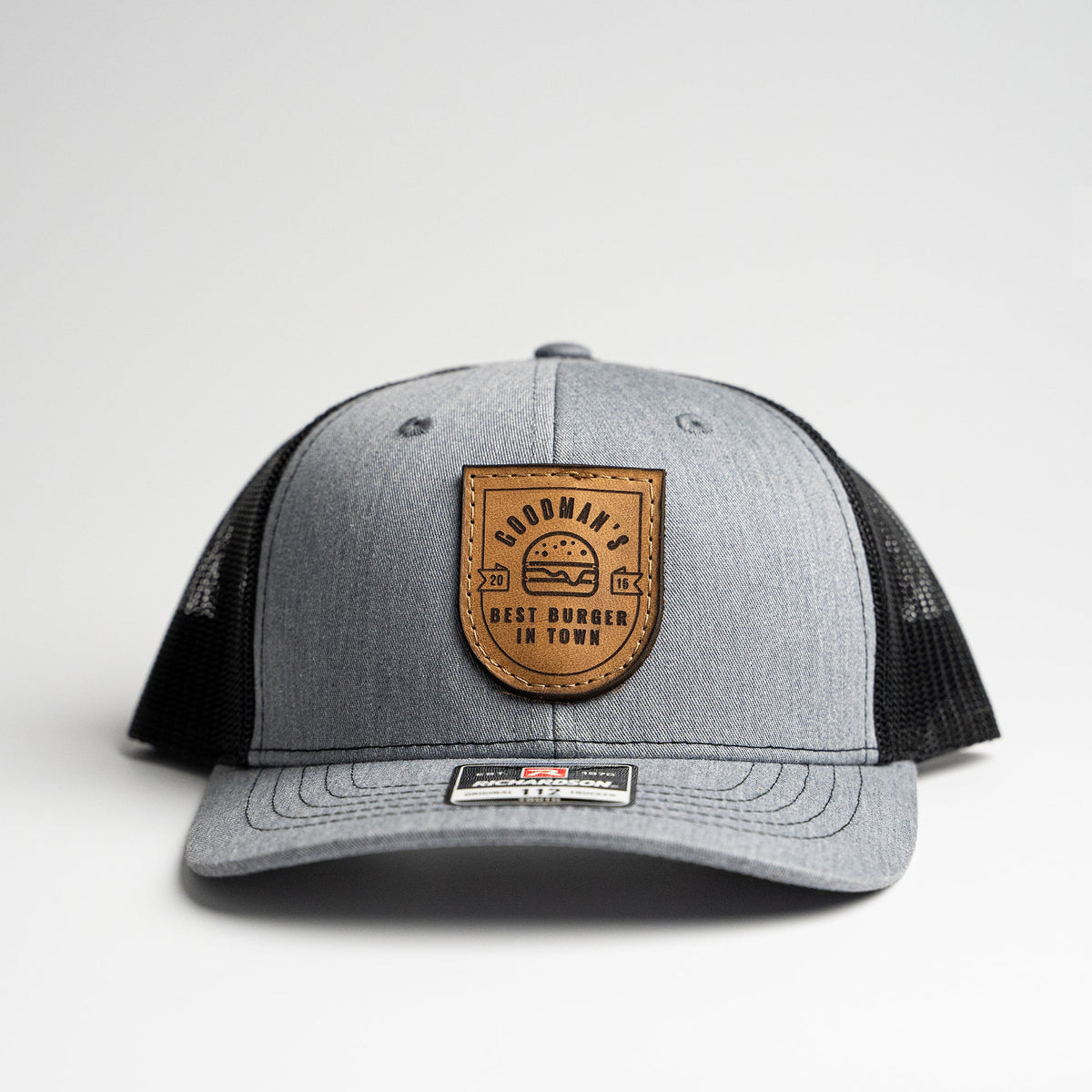 Lasered Leather Patch Kids Trucker Hat ~ Richardson 112 Youth Cap ~ Customized with YOUR LOGO