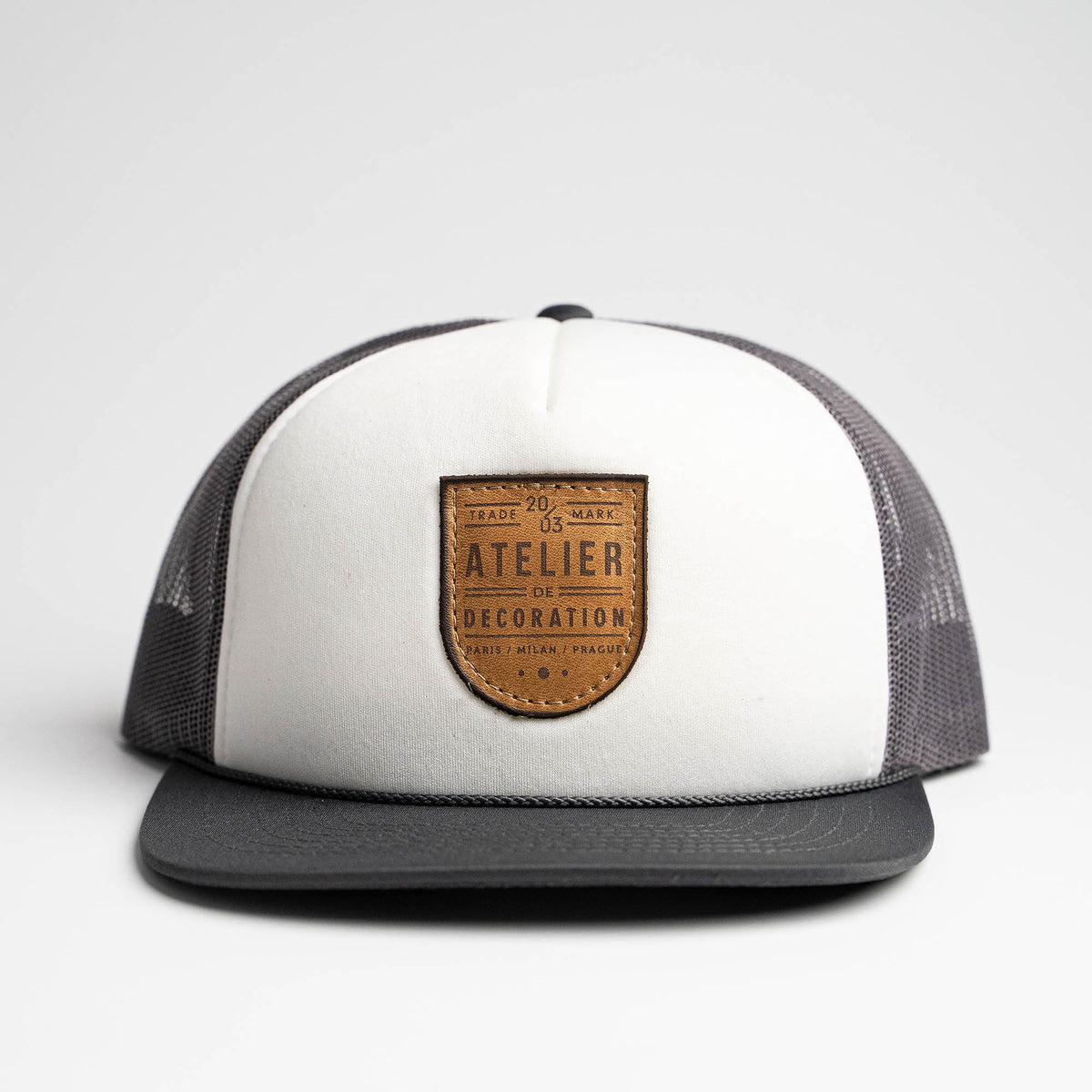 Lasered Leather Patch Foam Trucker Hat ~ Richardson 113 Foam Trucker Cap ~ Customized with YOUR LOGO