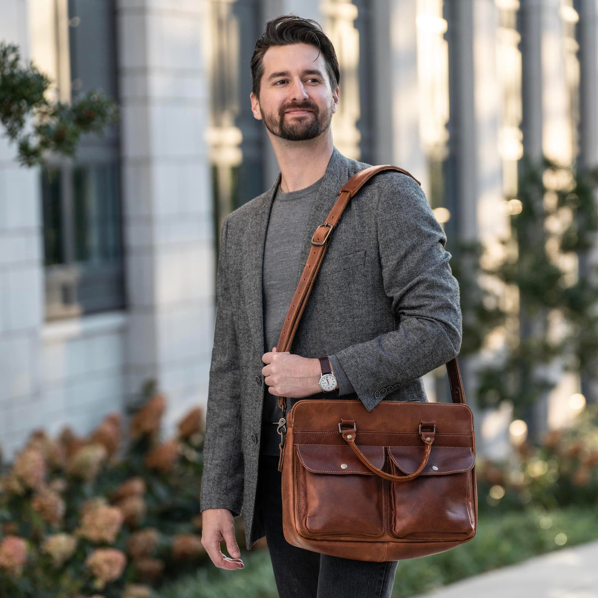 No. 102 Entrepreneur Fine Leather Briefcase & Professional Laptop Bag