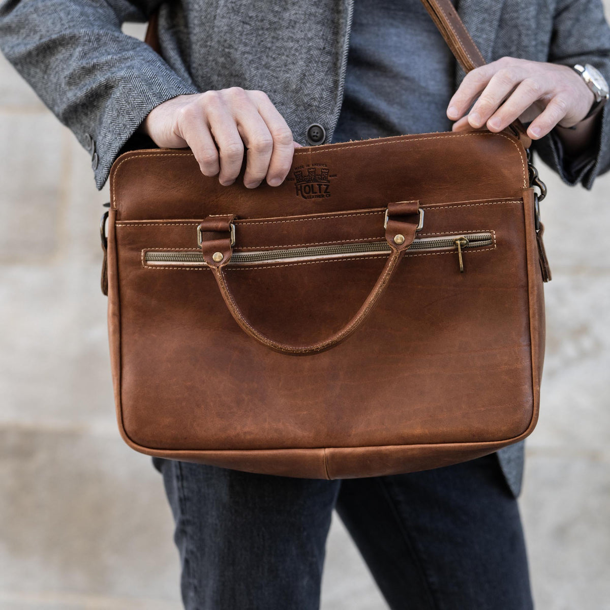 No. 102 Entrepreneur Fine Leather Briefcase & Professional Laptop Bag