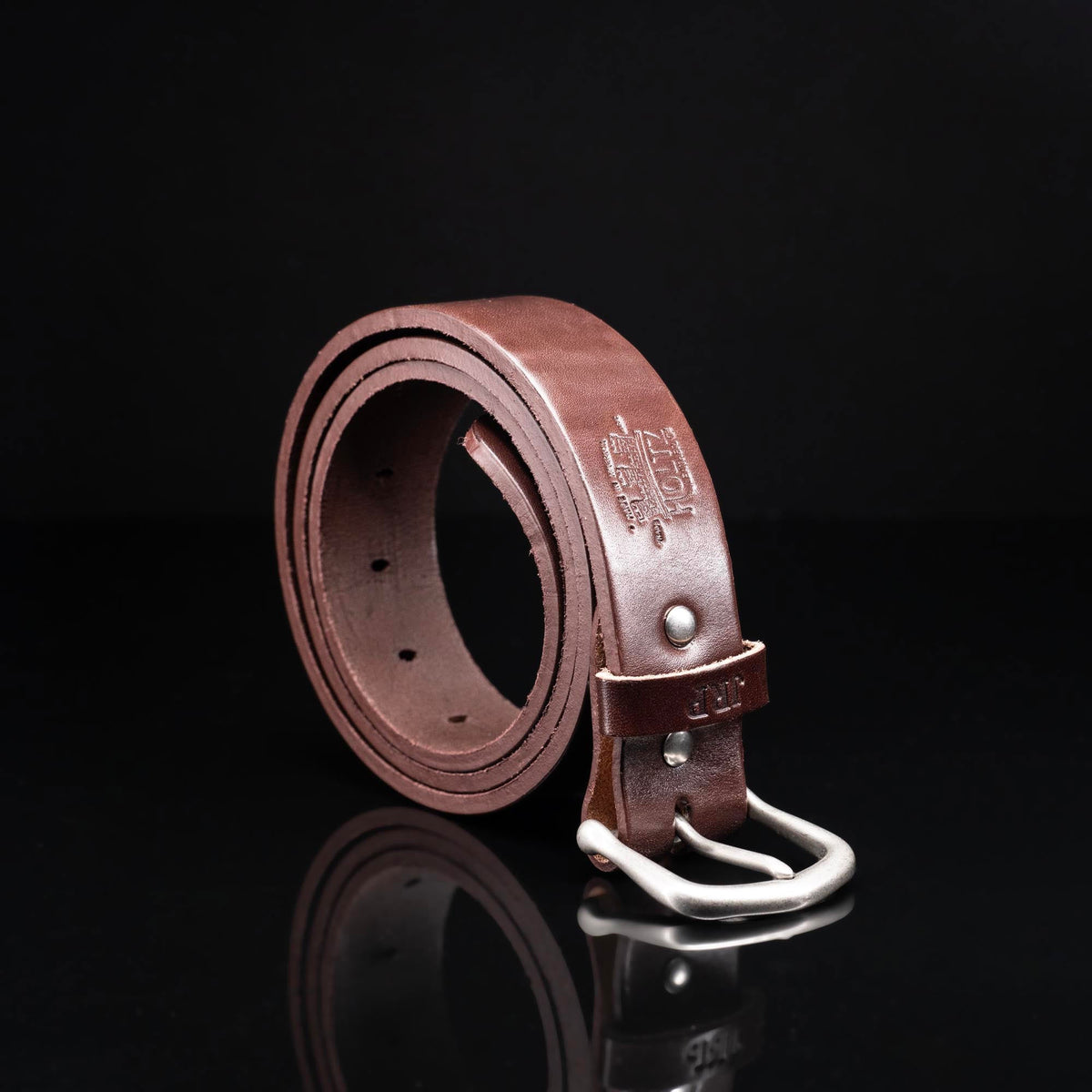 Personalized Bridle Leather Men's Casual Belt – Square Nickel or Brass Buckle