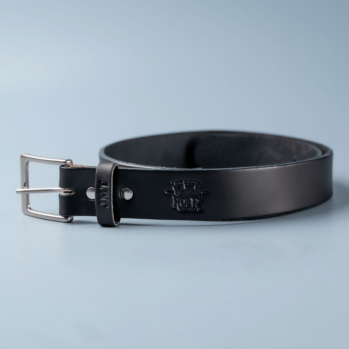 Personalized Bridle Leather Men's Casual Belt – Square Nickel or Brass Buckle