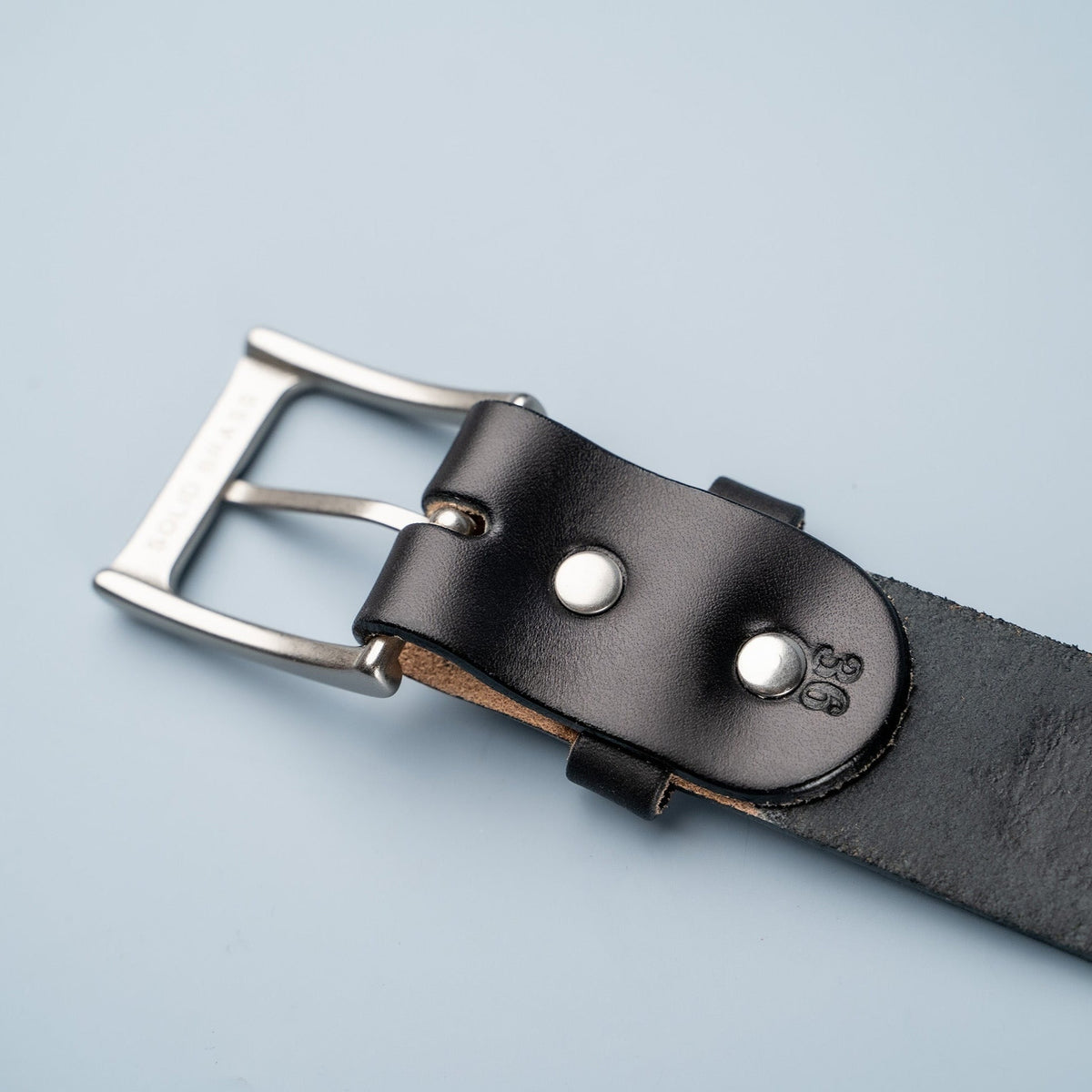 Personalized Bridle Leather Men's Casual Belt – Square Nickel or Brass Buckle