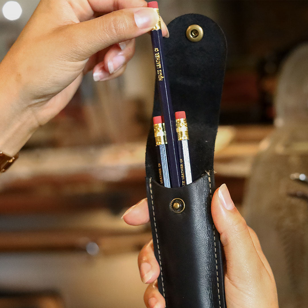 Personalized Fine Leather Pencil Sleeve