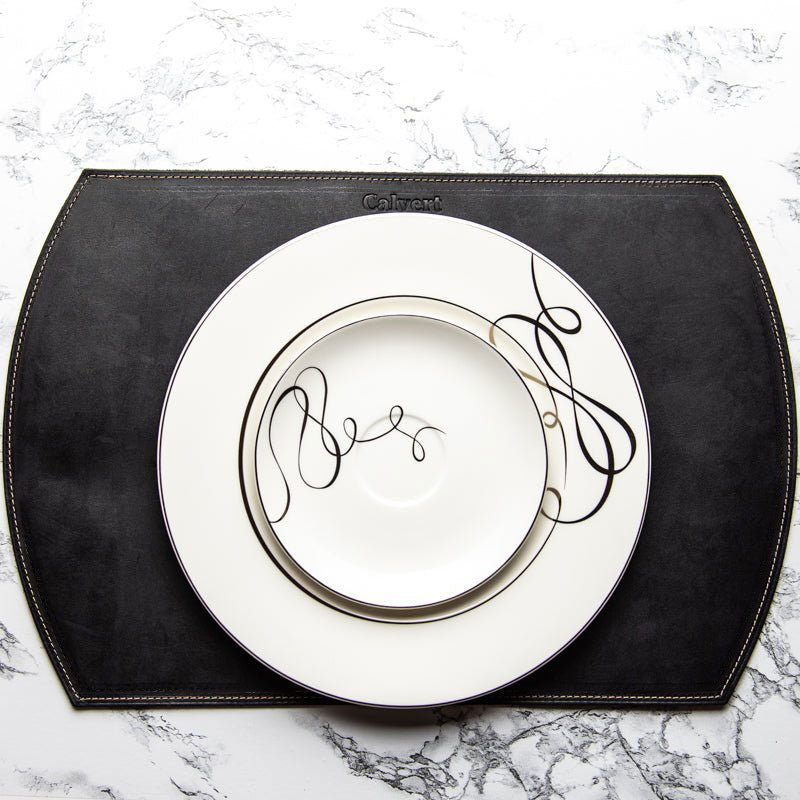 Straight Edged Oval Personalized Fine Leather Placemats