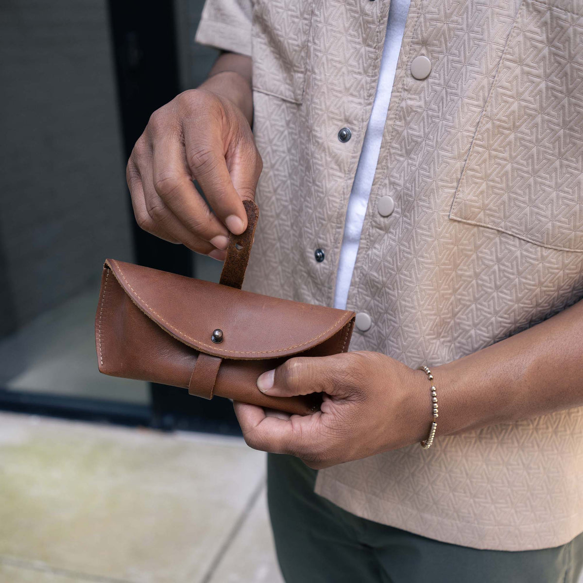 The Aviator Personalized Fine Leather Sunglass Case