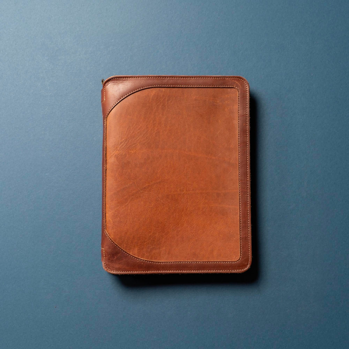 The Carnegie Fine Leather Zippered Portfolio Padfolio Laptop or iPad Case - with two Journals