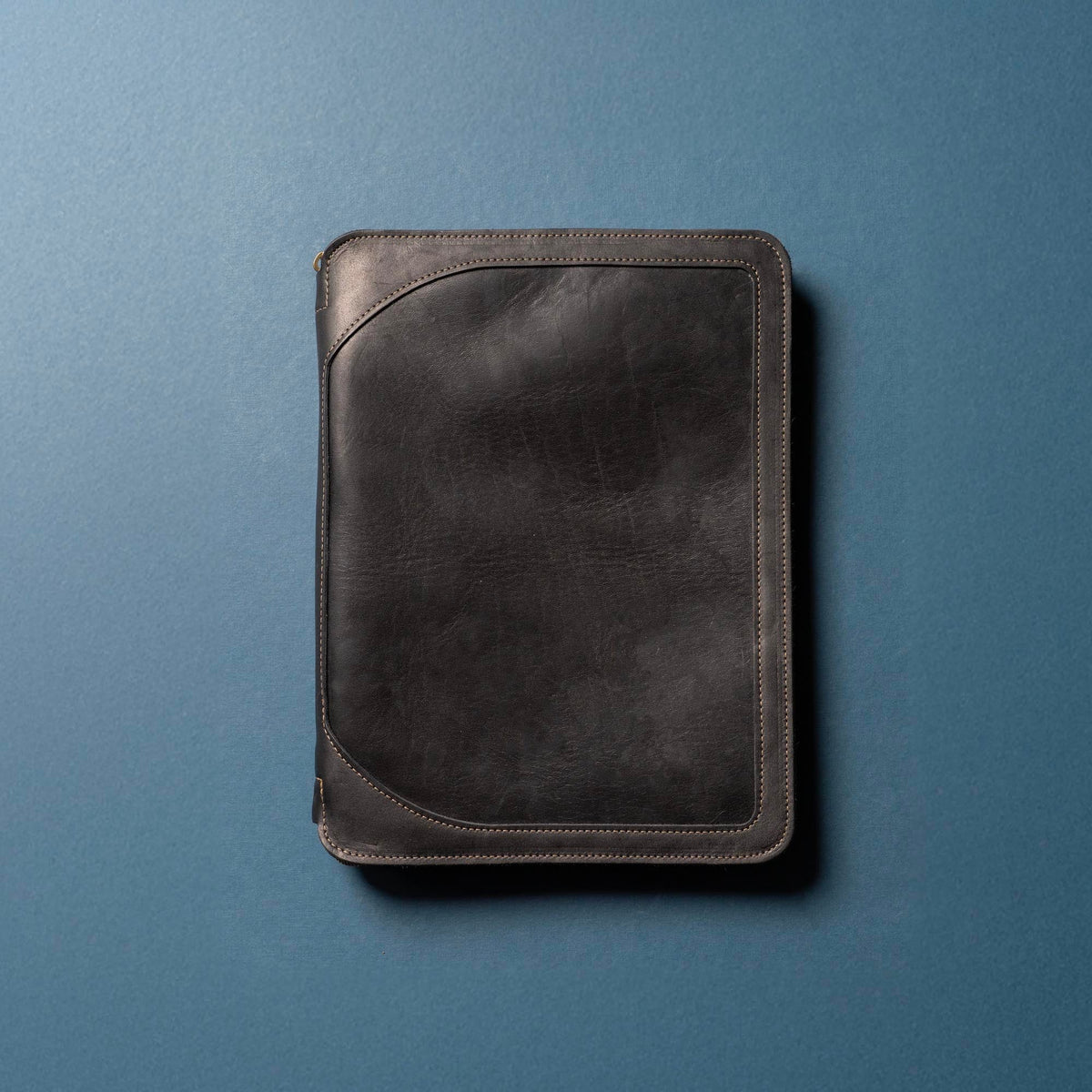 The Carnegie Fine Leather Zippered Portfolio Padfolio Laptop or iPad Case - with two Journals