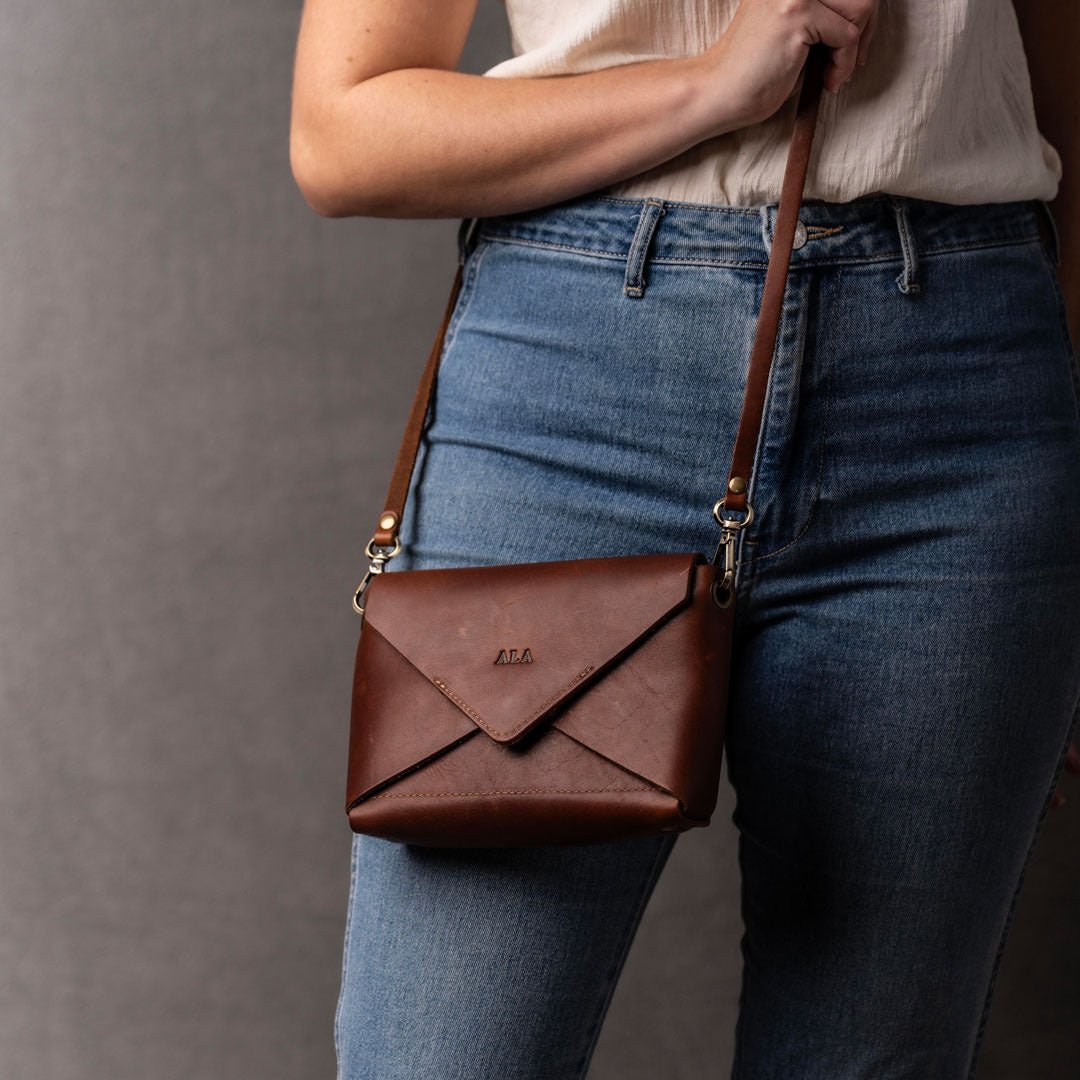 The Cecilia 2.0 - Fine Leather Envelope Purse with Adjustable 3 in 1 Strap