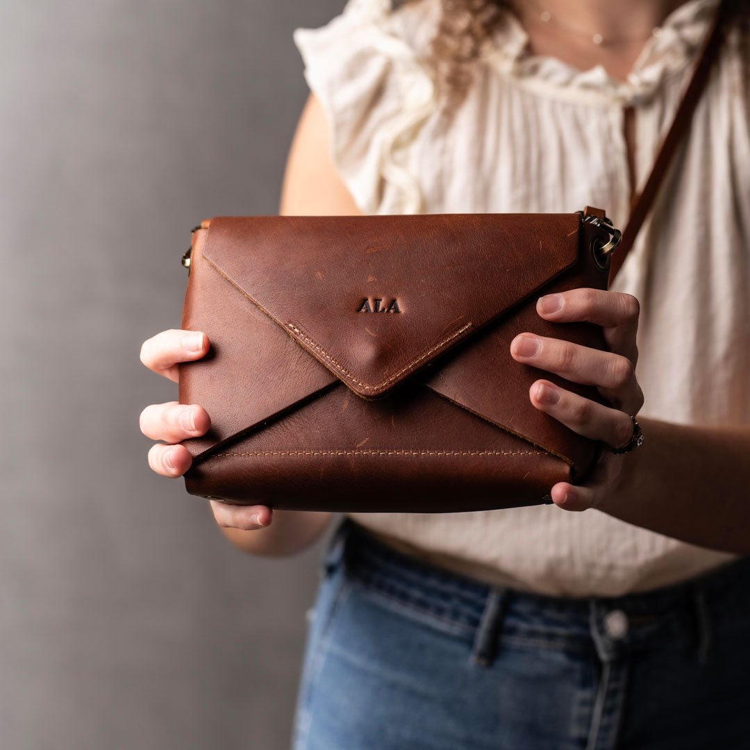The Cecilia 2.0 - Fine Leather Envelope Purse with Adjustable 3 in 1 Strap
