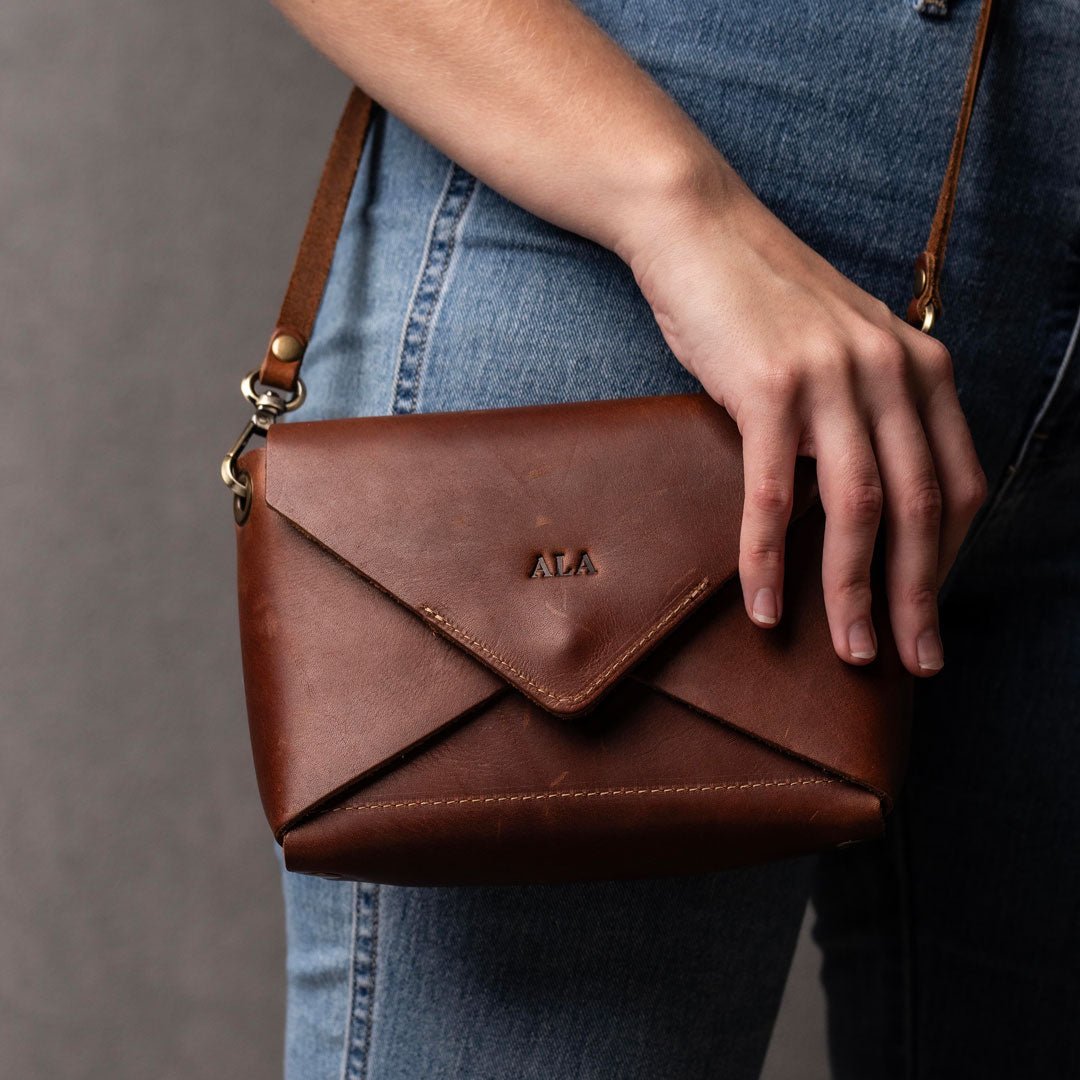 The Cecilia 2.0 - Fine Leather Envelope Purse with Adjustable 3 in 1 Strap