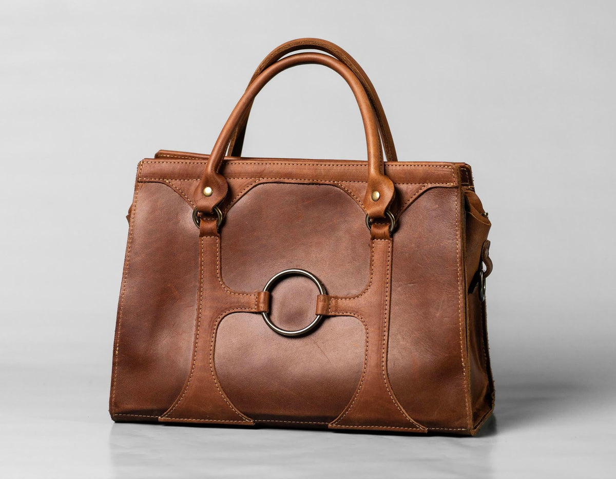 The Ellie Fine Leather Structured Women's Handbag and Crossbody Purse