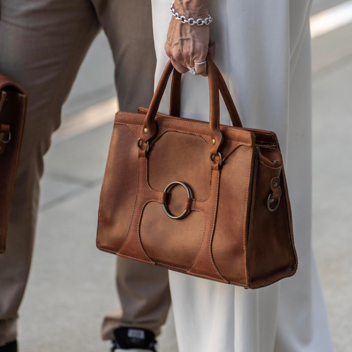 The Ellie Fine Leather Structured Women's Handbag and Crossbody Purse