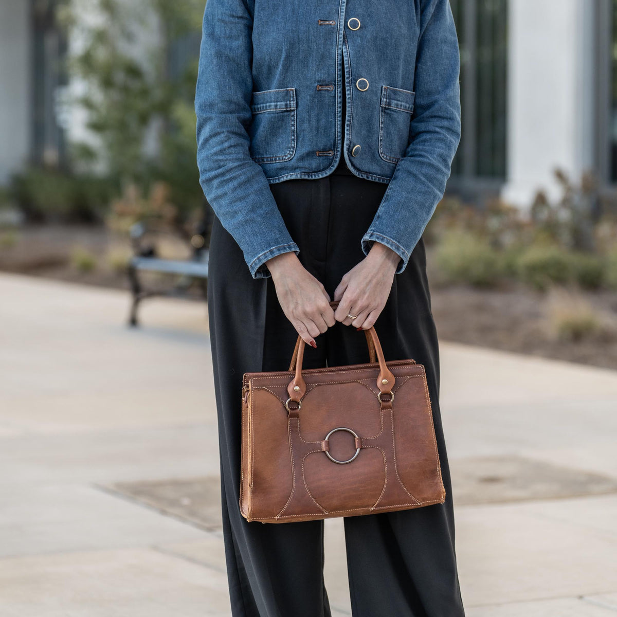 The Ellie Fine Leather Structured Women's Handbag and Crossbody Purse