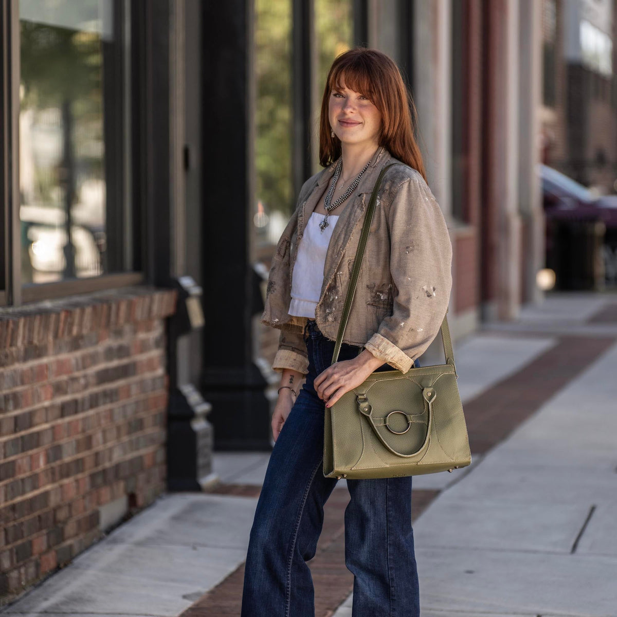 The Ellie Fine Leather Structured Women's Handbag and Crossbody Purse