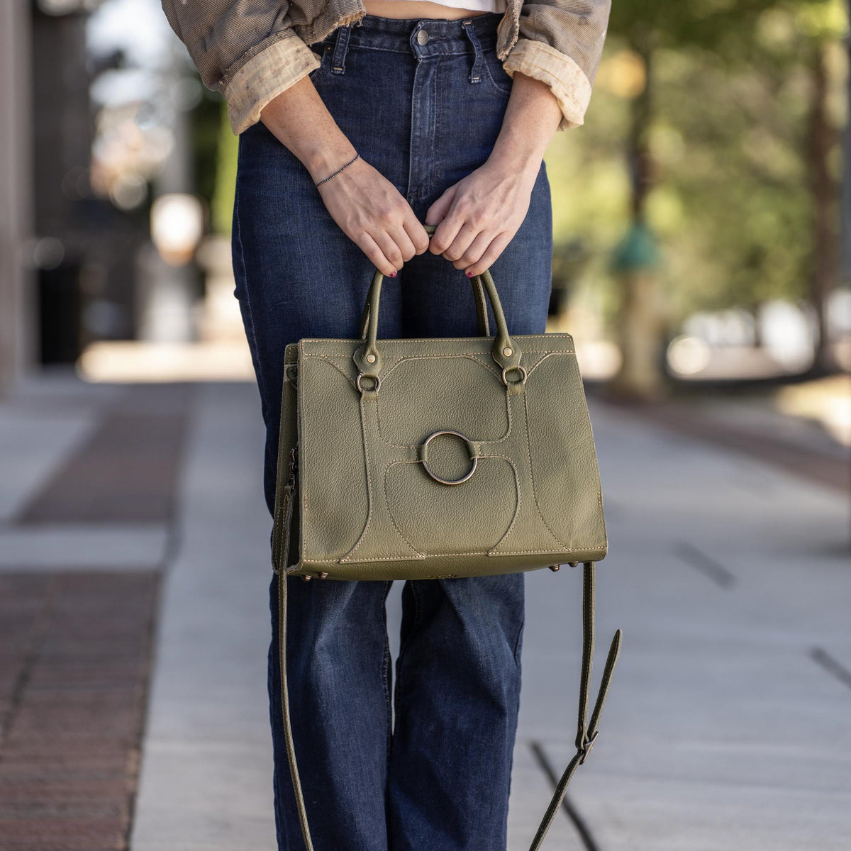 The Ellie Fine Leather Structured Women's Handbag and Crossbody Purse