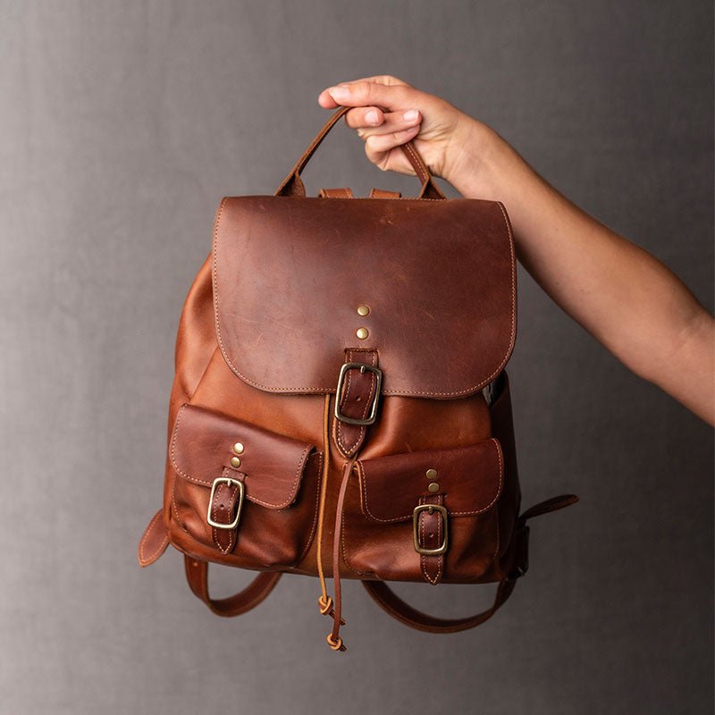 The Emerson Womens Fine Leather Backpack Purse in Brown The Emerson Womens Fine Leather Backpack Purse in Brown