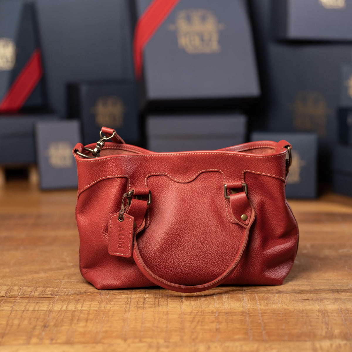 The Florence Fine Leather Structured Tote Crossbody Purse